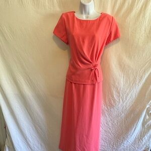 E-105 Miss Dorby NWT Vintage Pink Short Sleeve Maxi Dress Size‎ 10